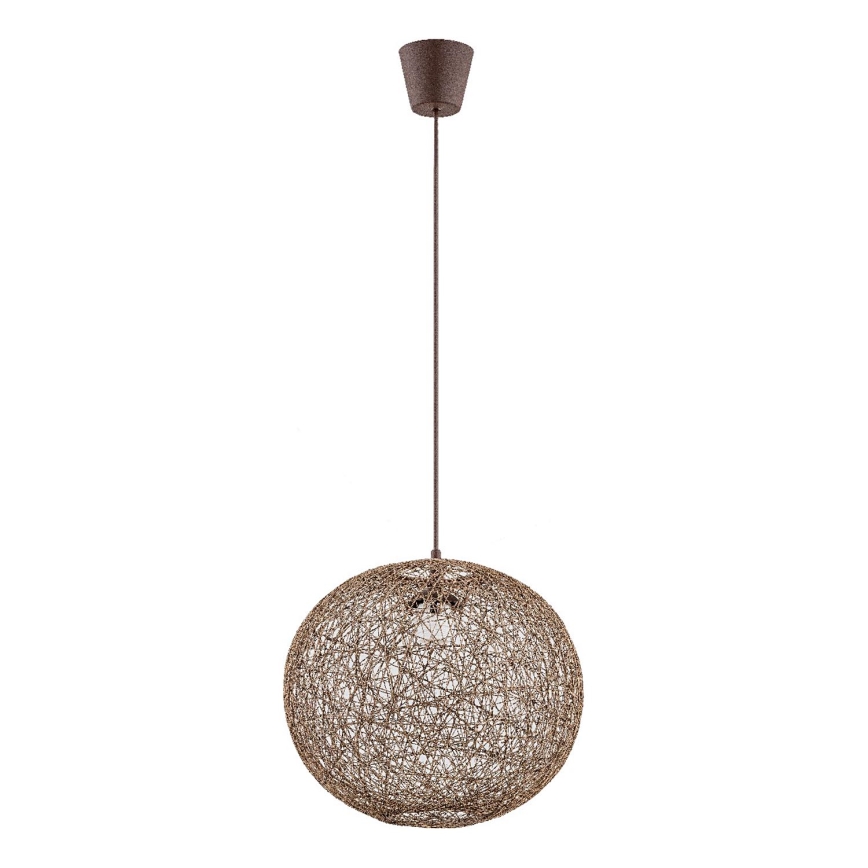 Lampadario a sospensione con filo ABAKA 1xE27/15W/230V marrone