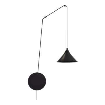 Lampadario a sospensione con filo ABRAMO 1xE27/15W/230V nero