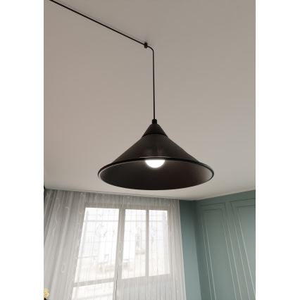 Lampadario a sospensione con filo ABRAMO 1xE27/15W/230V nero