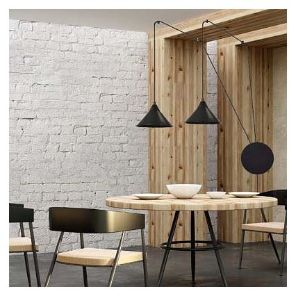 Lampadario a sospensione con filo ABRAMO 2xE27/15W/230V nero