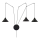 Lampadario a sospensione con filo ABRAMO 3xE27/15W/230V nero