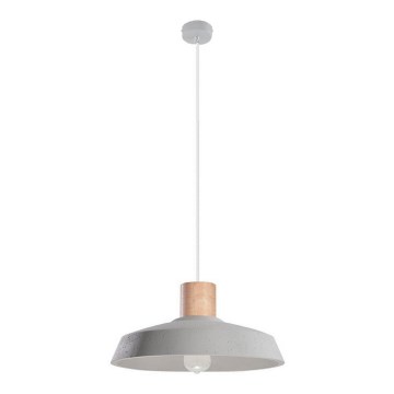 Lampadario a sospensione con filo AFRA 1xE27/60W/230V grigio/faggio