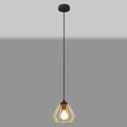 Lampadario a sospensione con filo AGAT 1xE27/15W/230V oro/nero