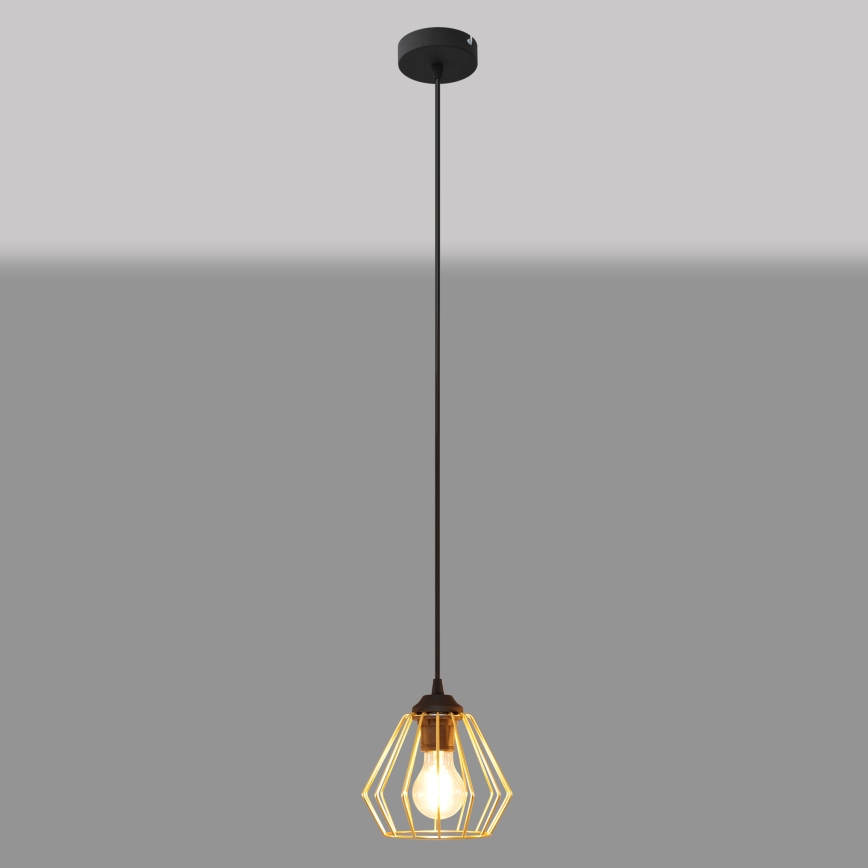 Lampadario a sospensione con filo AGAT 1xE27/15W/230V oro/nero
