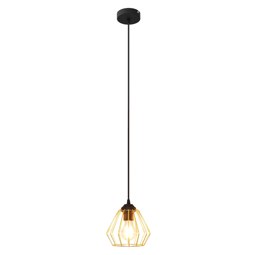 Lampadario a sospensione con filo AGAT 1xE27/15W/230V oro/nero