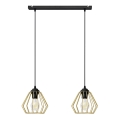 Lampadario a sospensione con filo AGAT 2xE27/15W/230V oro/nero