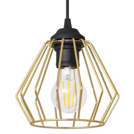 Lampadario a sospensione con filo AGAT 3xE27/15W/230V oro/nero