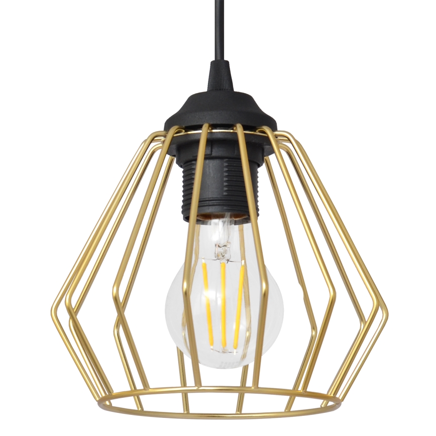Lampadario a sospensione con filo AGAT 3xE27/15W/230V oro/nero