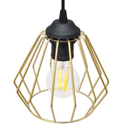 Lampadario a sospensione con filo AGAT 3xE27/15W/230V oro/nero
