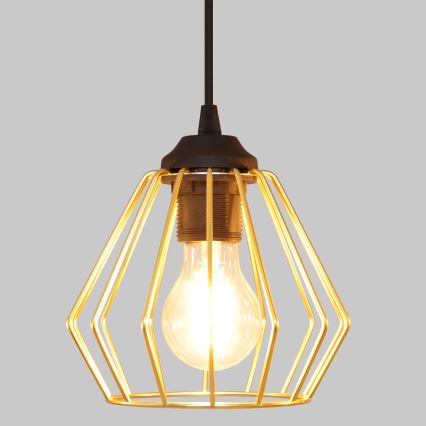 Lampadario a sospensione con filo AGAT 3xE27/15W/230V oro/nero