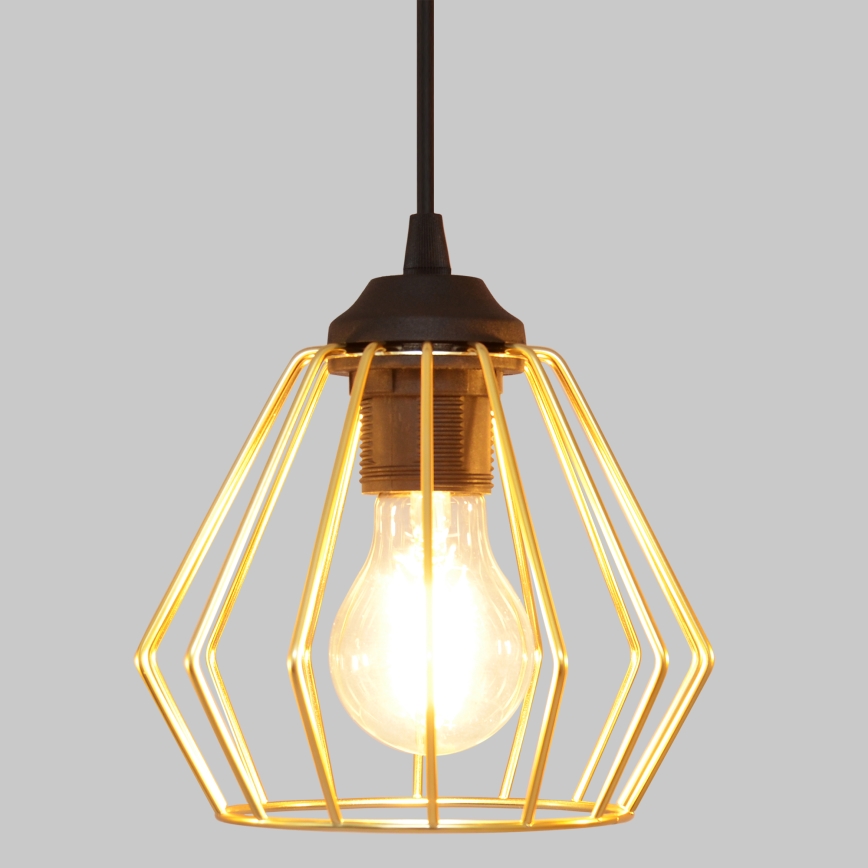Lampadario a sospensione con filo AGAT 3xE27/15W/230V oro/nero