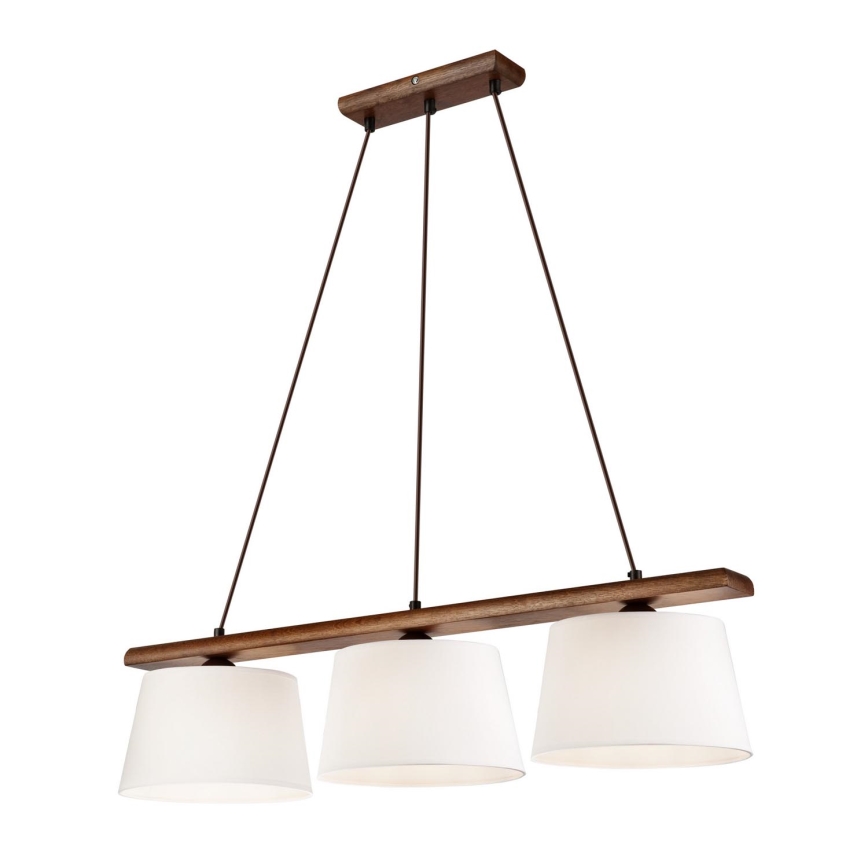 Lampadario a sospensione con filo AIDA 3xE27/60W/230V noce