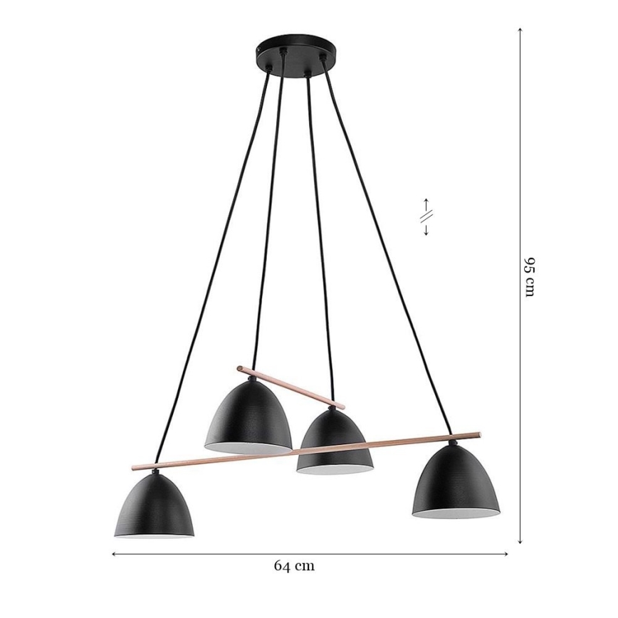 Lampadario a sospensione con filo AIDA 4xE27/15W/230V