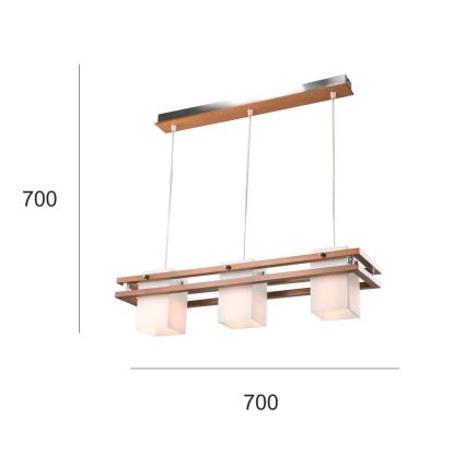 Lampadario a sospensione con filo ALAN 3xE27/60W/230V