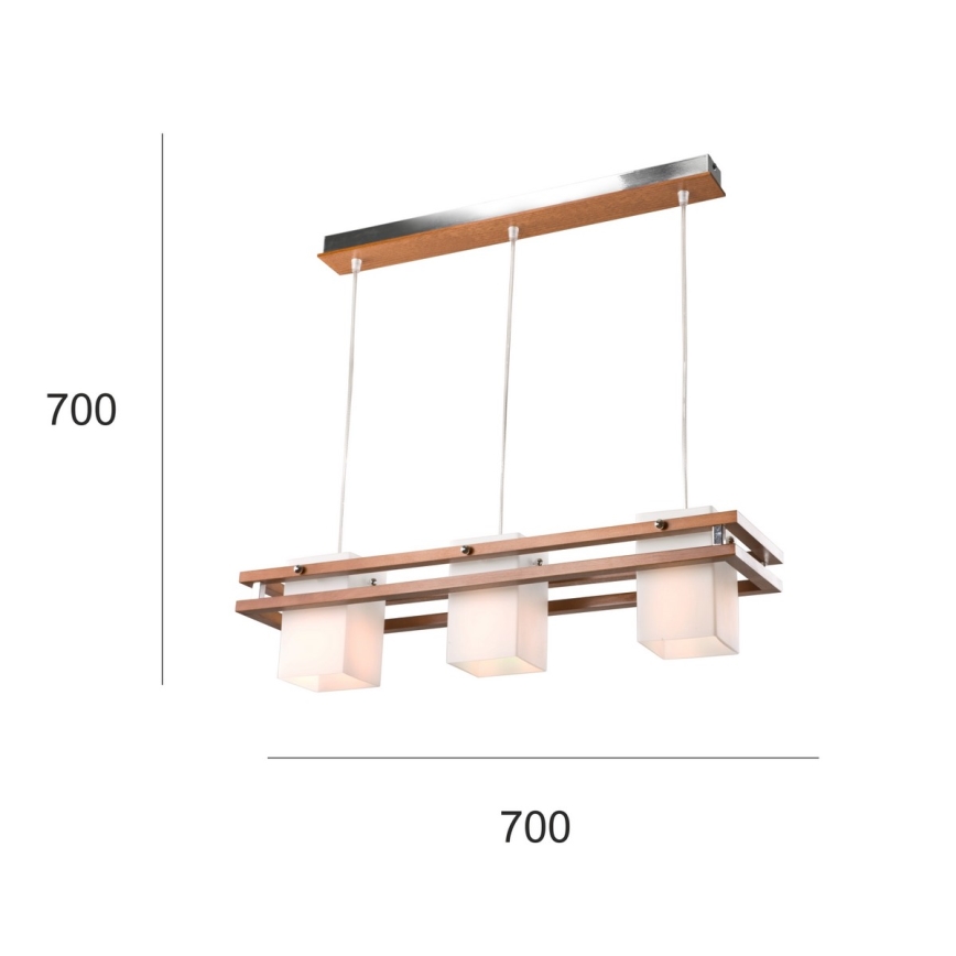 Lampadario a sospensione con filo ALAN 3xE27/60W/230V