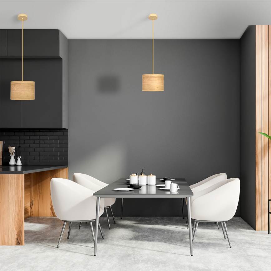 Lampadario a sospensione con filo ALBA 1xE27/15W/230V diametro 20 cm marrone