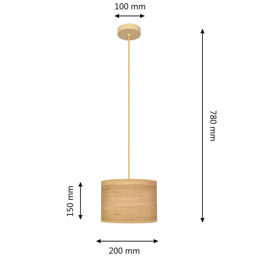 Lampadario a sospensione con filo ALBA 1xE27/15W/230V diametro 20 cm marrone