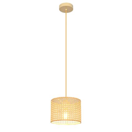 Lampadario a sospensione con filo ALBA 1xE27/15W/230V diametro 20 cm rattan