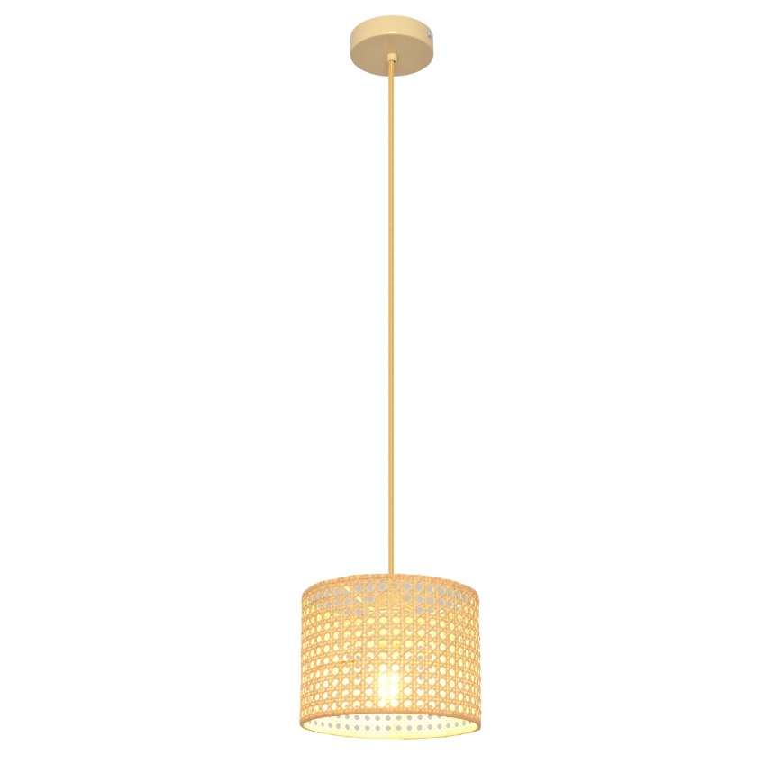 Lampadario a sospensione con filo ALBA 1xE27/15W/230V diametro 20 cm rattan
