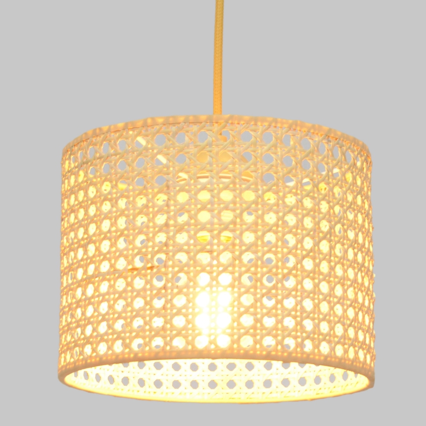 Lampadario a sospensione con filo ALBA 1xE27/15W/230V diametro 20 cm rattan