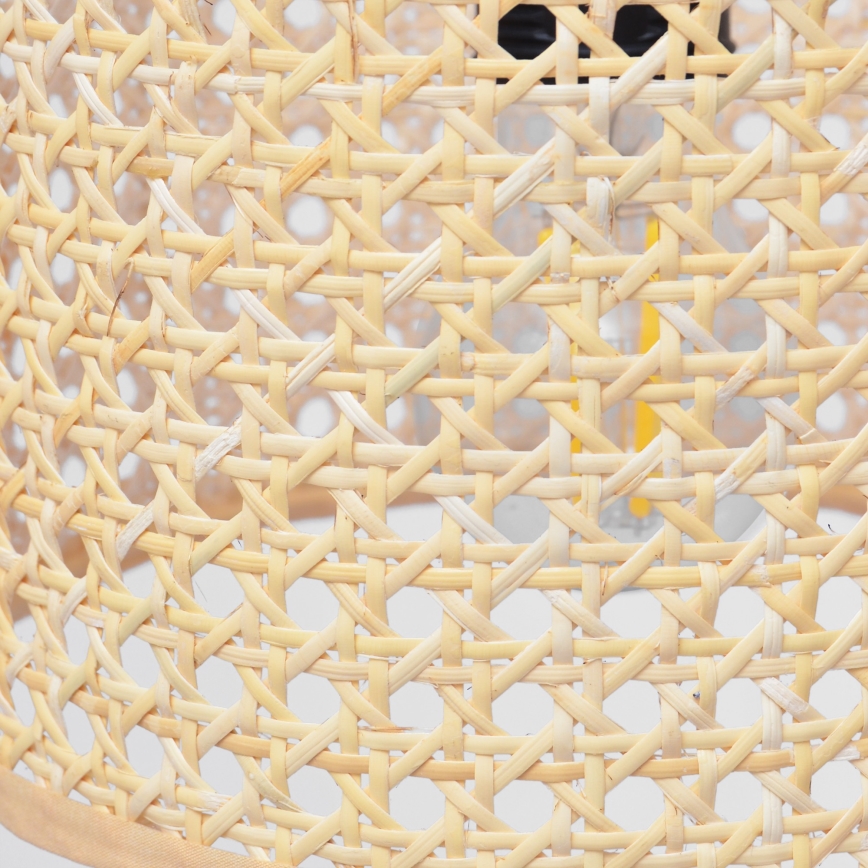 Lampadario a sospensione con filo ALBA 1xE27/15W/230V diametro 20 cm rattan/nero