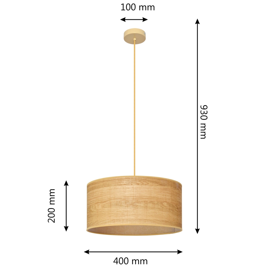 Lampadario a sospensione con filo ALBA 1xE27/15W/230V diametro 40 cm marrone