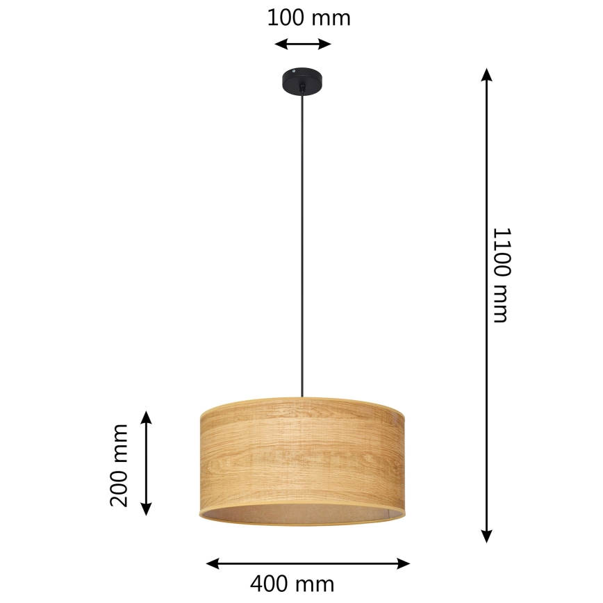 Lampadario a sospensione con filo ALBA 1xE27/15W/230V diametro 40 cm marrone/nero