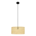 Lampadario a sospensione con filo ALBA 1xE27/15W/230V diametro 40 cm rattan/nero