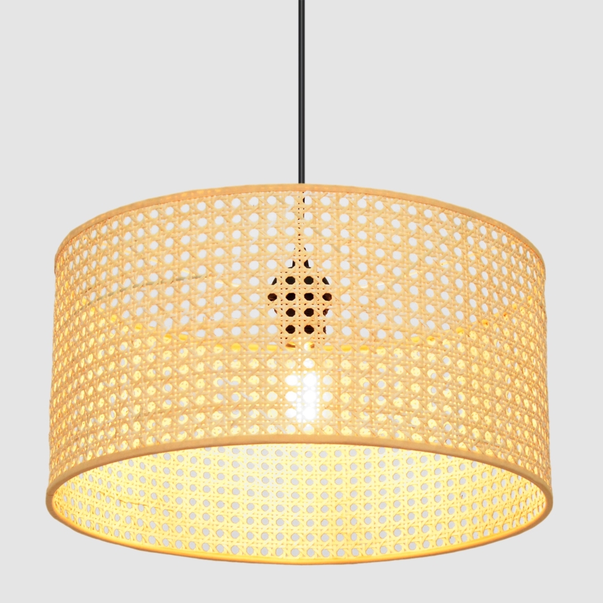 Lampadario a sospensione con filo ALBA 1xE27/15W/230V diametro 40 cm rattan/nero