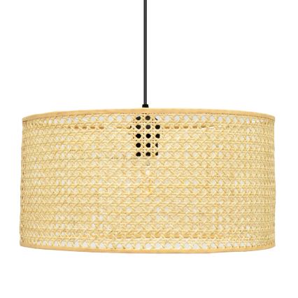 Lampadario a sospensione con filo ALBA 1xE27/15W/230V diametro 40 cm rattan/nero