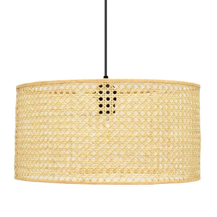 Lampadario a sospensione con filo ALBA 1xE27/15W/230V diametro 40 cm rattan/nero