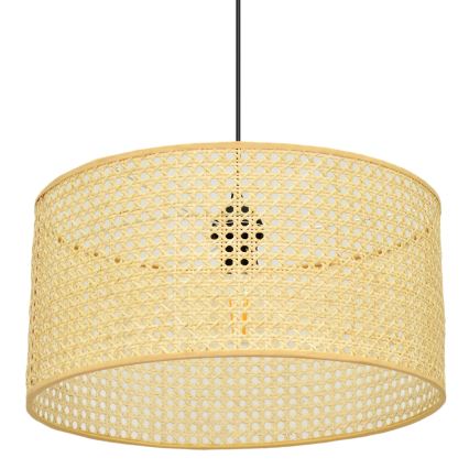 Lampadario a sospensione con filo ALBA 1xE27/15W/230V diametro 40 cm rattan/nero