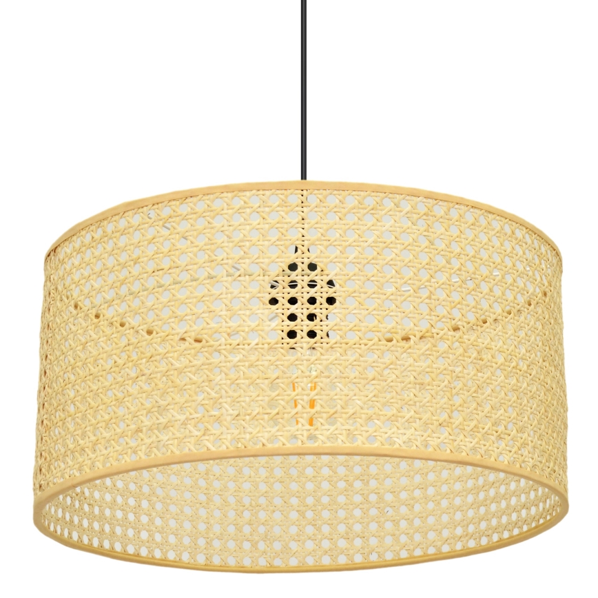 Lampadario a sospensione con filo ALBA 1xE27/15W/230V diametro 40 cm rattan/nero