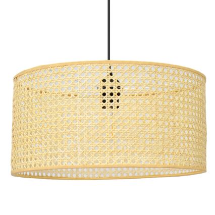 Lampadario a sospensione con filo ALBA 1xE27/15W/230V diametro 40 cm rattan/nero
