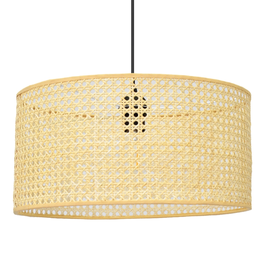 Lampadario a sospensione con filo ALBA 1xE27/15W/230V diametro 40 cm rattan/nero