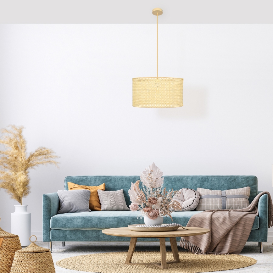 Lampadario a sospensione con filo ALBA 1xE27/15W/230V diametro 45 cm rattan