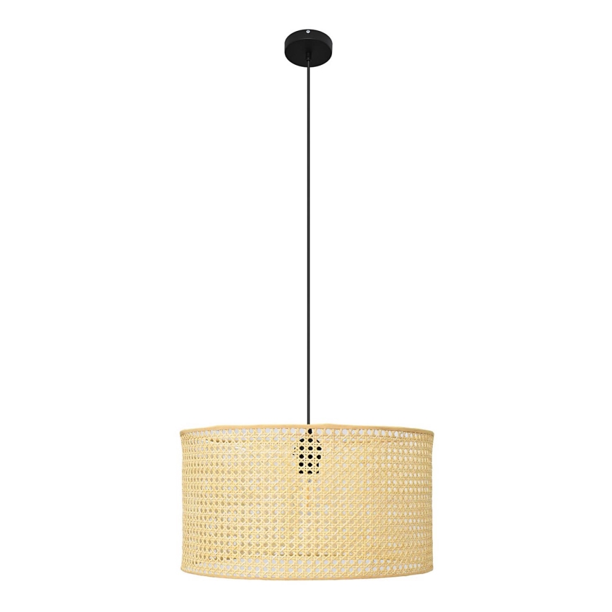 Lampadario a sospensione con filo ALBA 1xE27/15W/230V diametro 45 cm rattan/nero