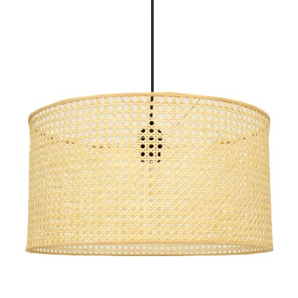 Lampadario a sospensione con filo ALBA 1xE27/15W/230V diametro 45 cm rattan/nero