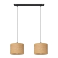 Lampadario a sospensione con filo ALBA 2xE27/15W/230V marrone/nero