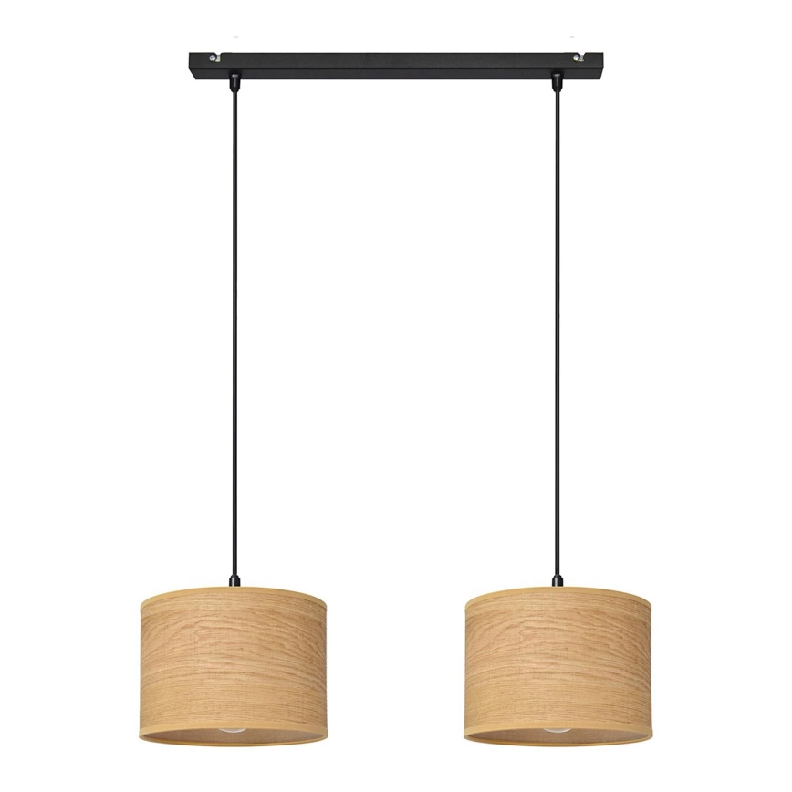 Lampadario a sospensione con filo ALBA 2xE27/15W/230V marrone/nero
