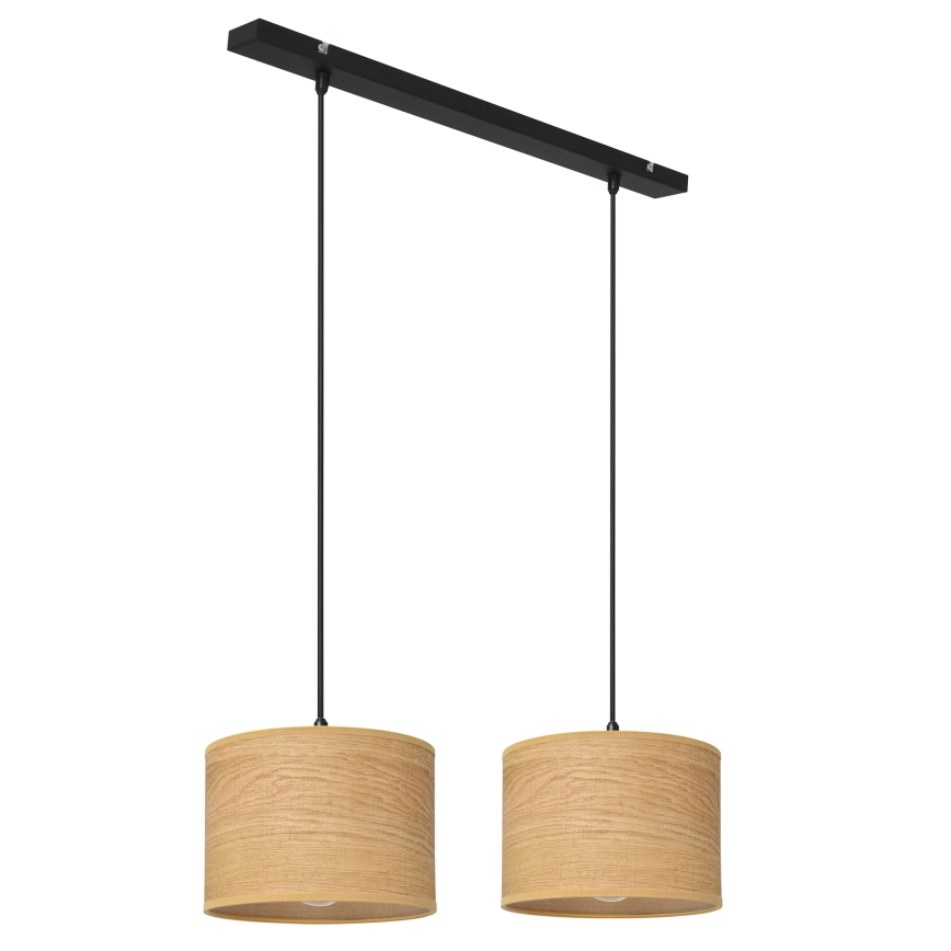 Lampadario a sospensione con filo ALBA 2xE27/15W/230V marrone/nero