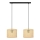 Lampadario a sospensione con filo ALBA 2xE27/15W/230V rattan/nero