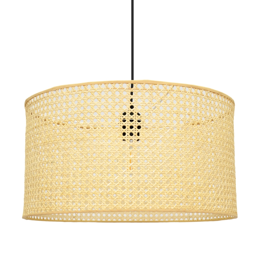 Lampadario a sospensione con filo ALBA 2xE27/15W/230V rattan/nero
