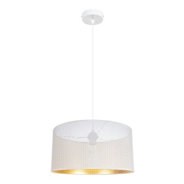 Lampadario a sospensione con filo ALDO 1xE27/60W/230V diametro 40 cm bianco