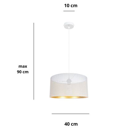 Lampadario a sospensione con filo ALDO 1xE27/60W/230V diametro 40 cm bianco