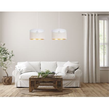 Lampadario a sospensione con filo ALDO 2xE27/60W/230V bianco