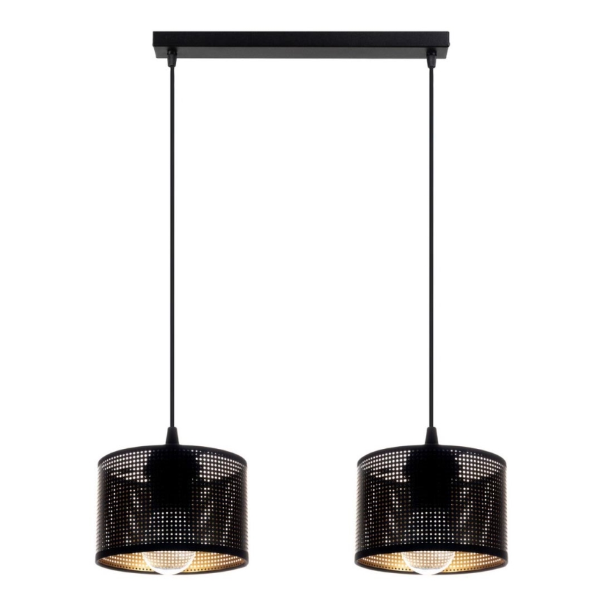 Lampadario a sospensione con filo ALDO 2xE27/60W/230V nero