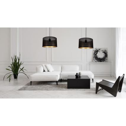 Lampadario a sospensione con filo ALDO 2xE27/60W/230V ragno nero