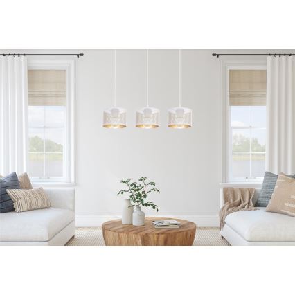 Lampadario a sospensione con filo ALDO 3xE27/60W/230V bianco
