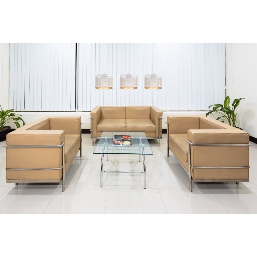 Lampadario a sospensione con filo ALDO 3xE27/60W/230V bianco